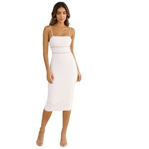 Selfie Leslie White Bodycon Midi Dress NEW Size Small